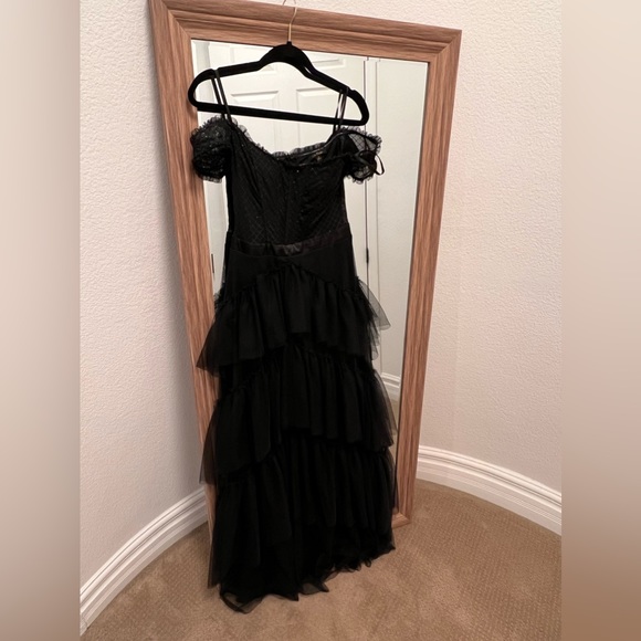 City studio corset black mesh tiered dress - Picture 6 of 8